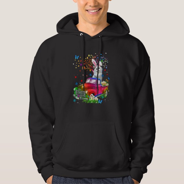 Ragdoll Cat Bunny Lastbil Hunting Eggs Träd Påsk D Hoodie (Framsida)