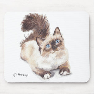 Ragdoll cat by Artist GV Hemmings Mouse Pad Musmatta