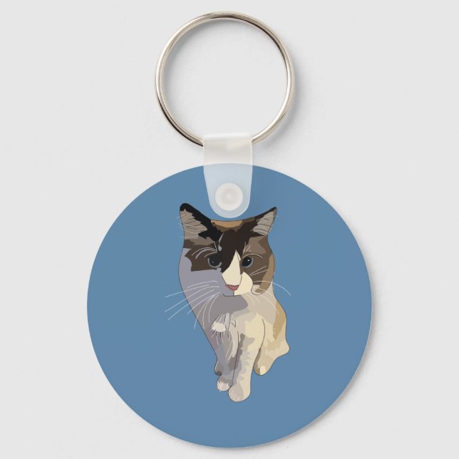 Ragdoll cat, Dusty Blue Nyckelring (Framsida)