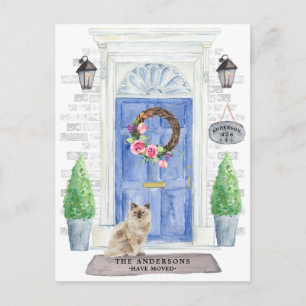 Ragdoll Cat Flytta Announement Postcard Vykort
