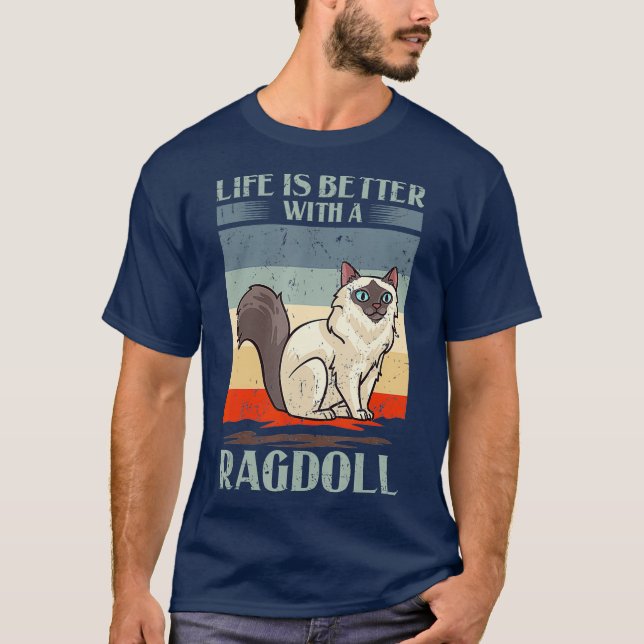 Ragdoll Cat Gift Kitten Owner Lover T Shirt (Framsida)