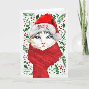Ragdoll Cat i jultomten Meowy jul Helgkort