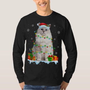 Ragdoll Cat jul Ljus Funny Cat Lover Julafton T Shirt