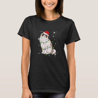 Ragdoll Cat jul Ljus jultomte Santa Cat Santa T Shirt