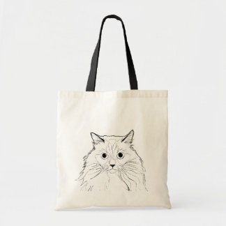 Ragdoll Cat Line Art Tote Bag Tygkasse