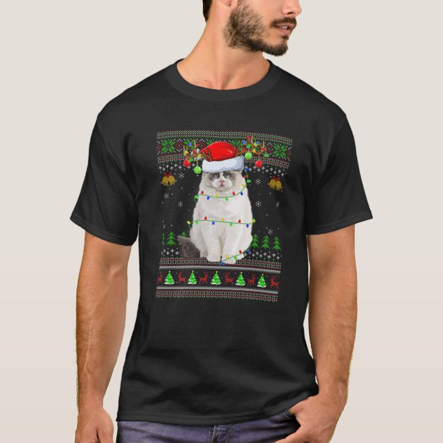 Ragdoll Cat Lover Julafton Santa Ragdoll Ugly Chri T Shirt (Framsida)