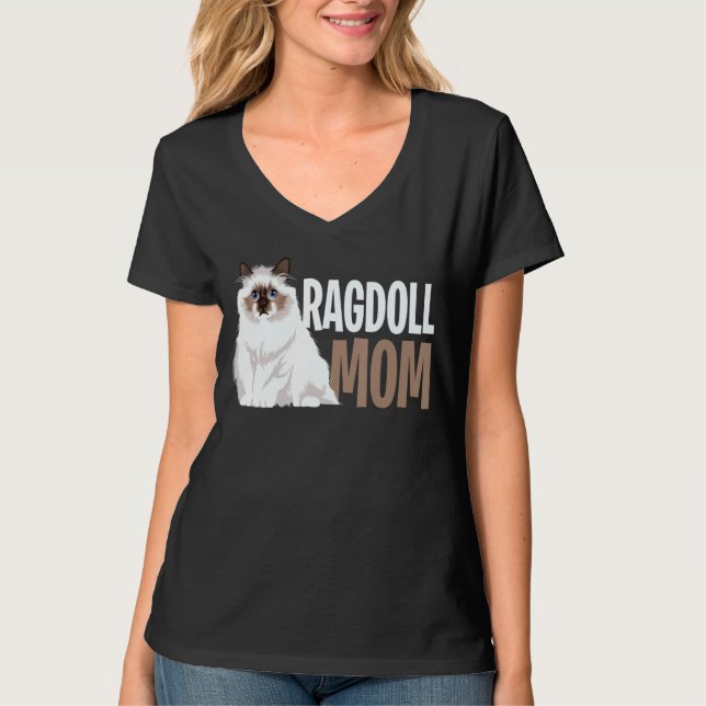 Ragdoll Cat Mamma Funny Cat Owner Älskare T Shirt (Framsida)