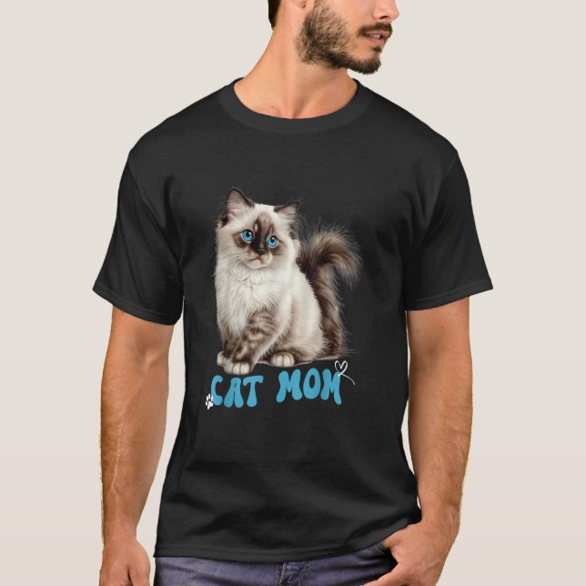 Ragdoll Cat Mamma Mor dag Funny Cute Cat Lovers T Shirt (Framsida)