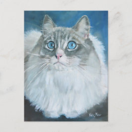 Ragdoll cat-oljemålning vykort