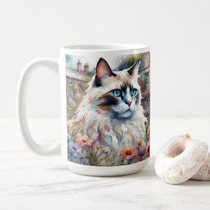 Ragdoll Cat på engelska Garden Kaffemugg
