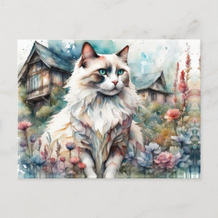 Ragdoll Cat på engelska Garden Vykort