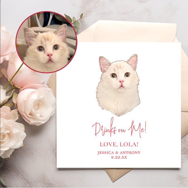 Ragdoll Cat Personlig Drinks på mig Pappersservett (Skapare uppladdad)