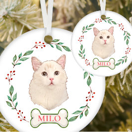 Ragdoll Cat Personlig Hand Teckning Julgransprydnad Keramik