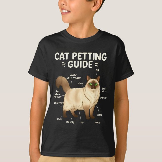 Ragdoll Cat Petting Guide Funny Cat Lover  T Shirt (Framsida)