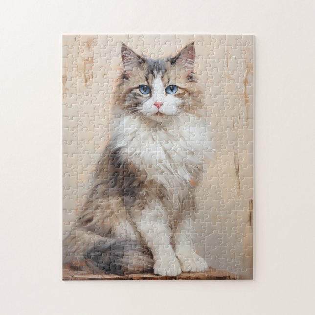 Ragdoll cat porträtt pussel (Vertikal)