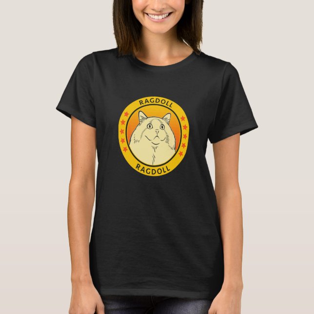 Ragdoll Cat Porträtt T Shirt (Framsida)