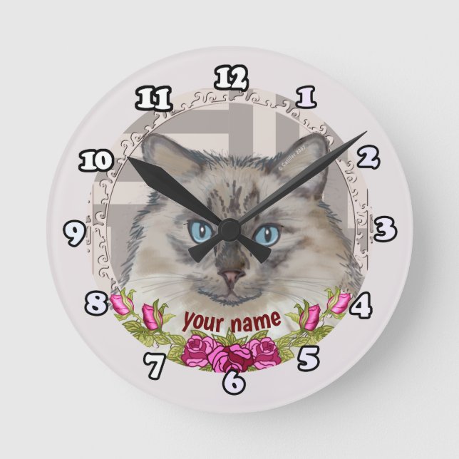 Ragdoll Cat Ro klocka (Framsida)