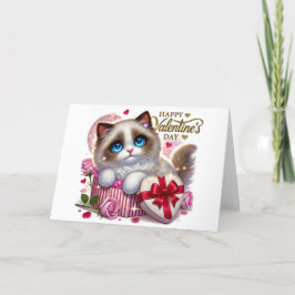Ragdoll Cat - tackkort för Cute Valentine Day
