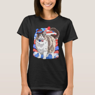 Ragdoll Cat Usa Merica 4:e juli Amerikanska Flagga T Shirt