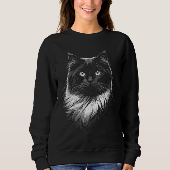 Ragdoll Cat Women's Black Sweatshirt T Shirt (Framsida)