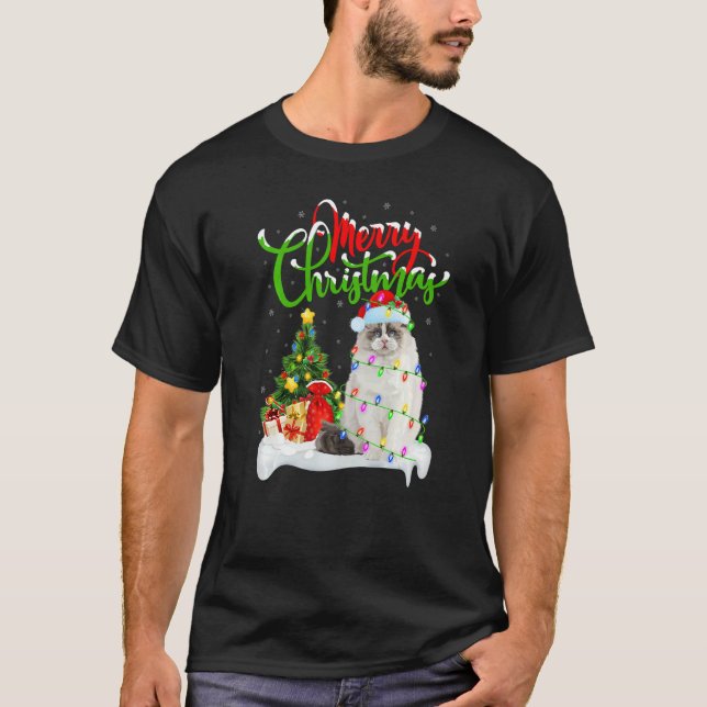 Ragdoll Cat  Xmas Decorations Santa Ragdoll Christ T Shirt (Framsida)