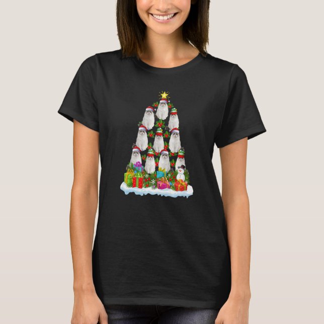 Ragdoll Cat  Xmas Holiday  Ragdoll Christmas Tree T Shirt (Framsida)