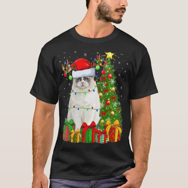 Ragdoll Cat   Xmas Holiday Santa Ragdoll Christmas T Shirt (Framsida)