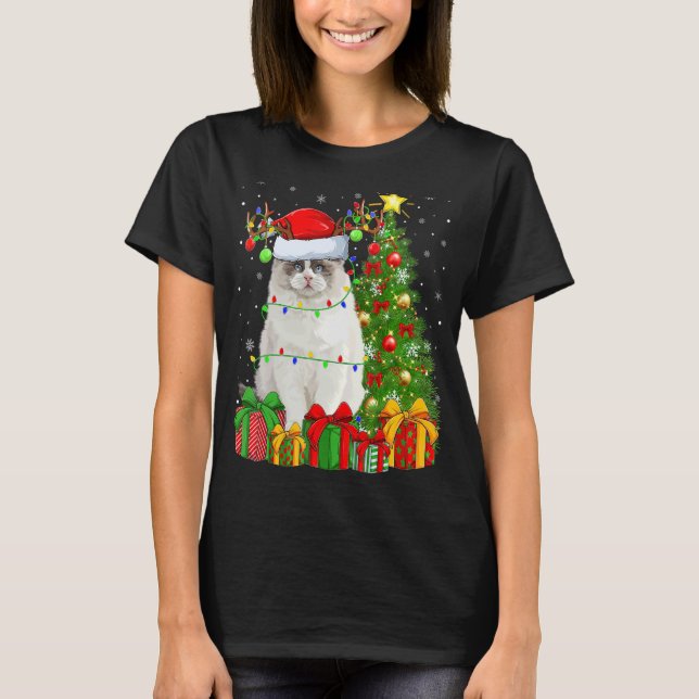 Ragdoll Cat   Xmas Holiday Santa Ragdoll Christmas T Shirt (Framsida)