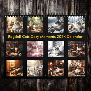 Ragdoll Cats Mysigt Moments 202X-kalender Kalender