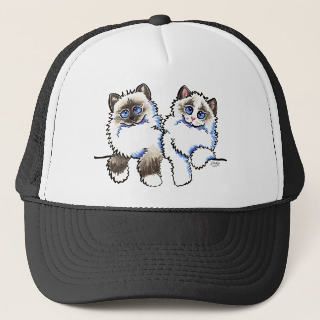 Ragdoll Cats Pair of Dolls Off Leash Art™ Keps (Framsida)