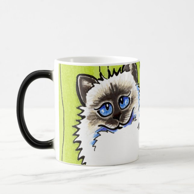 Ragdoll Cats Pair of Dolls Off Leash Art™ Magisk Mugg (Vänster)