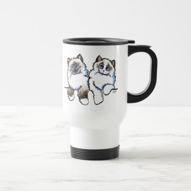 Ragdoll Cats Pair of Dolls Off Leash Art™ Resemugg (Höger)