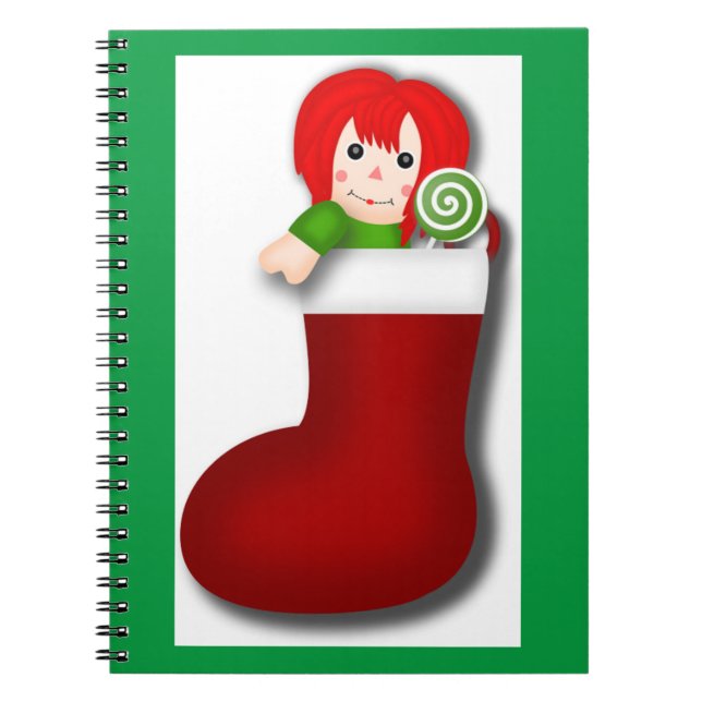 RAGDOLL CHRISTMAS STOCKING ANTECKNINGSBOK MED SPIRAL (Framsidan)
