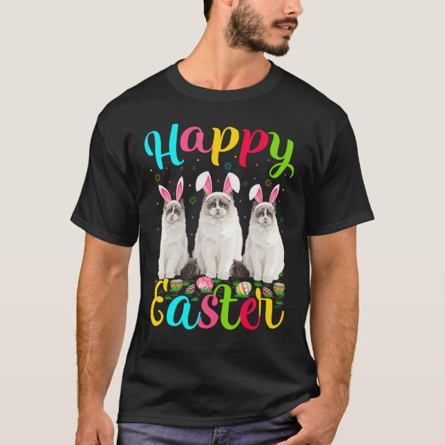 Ragdoll Funny Påskägg Bunny Ragdoll Lycklig Eas T Shirt (Framsida)