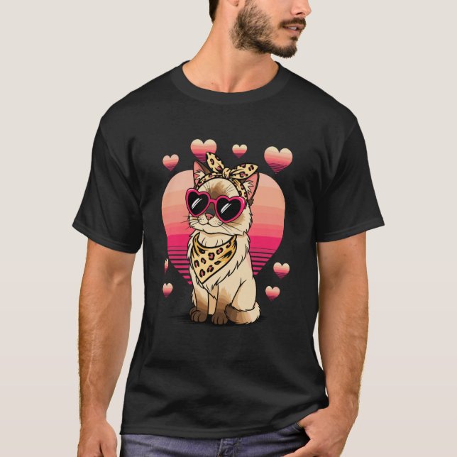 Ragdoll Katt Alla Hjärtans Dag T Shirt (Framsida)