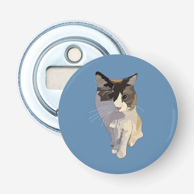 Ragdoll katt, dammig blå flasköppnare (Framsidan)