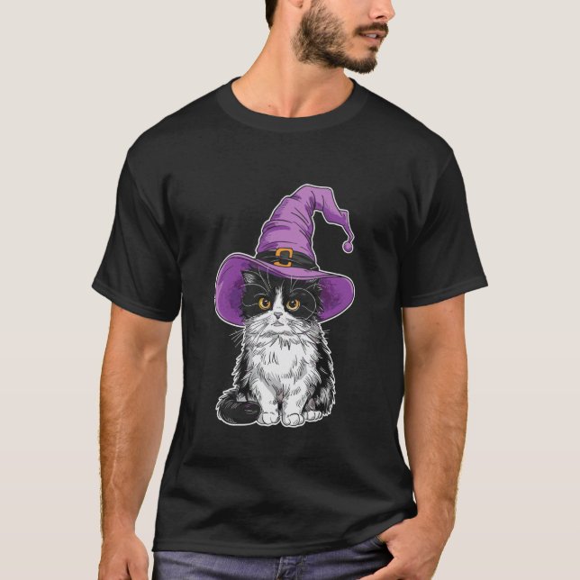 Ragdoll Katt Häxa Halloween T Shirt (Framsida)