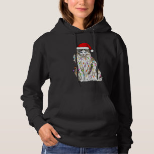 Ragdoll Katt Jul Santa Hatt Xmas Ljus Katt Lo T Shirt