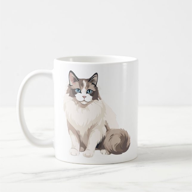 Ragdoll Katt Kaffemugg (Vänster)