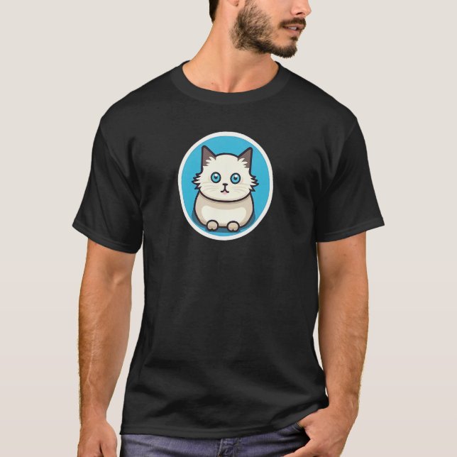 Ragdoll Katt Minimal, Kärlek Katter T Shirt (Framsida)