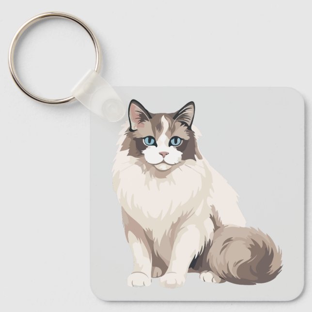 Ragdoll Katt Nyckelring (Framsida)