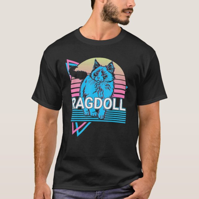 Ragdoll Katt Retro T Shirt (Framsida)