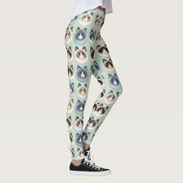 Ragdoll Katt Söt Husdjur Älskare Mönster Leggings (Höger)