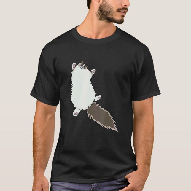 Ragdoll Katt Sploot Sträckning T Shirt (Framsida)