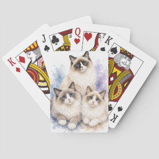Ragdoll Katt Vattenfärg Spelkort