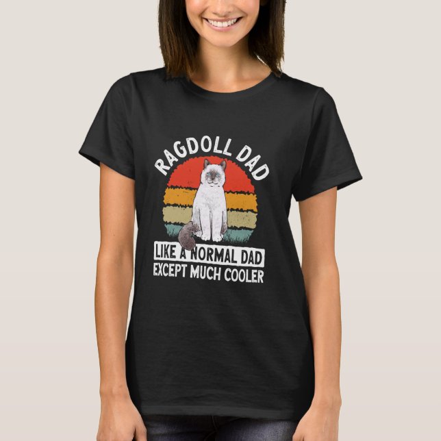Ragdoll Kattägare Ragdoll Pappa T Shirt (Framsida)