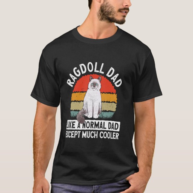 Ragdoll Kattägare Ragdoll Pappa T Shirt (Framsida)