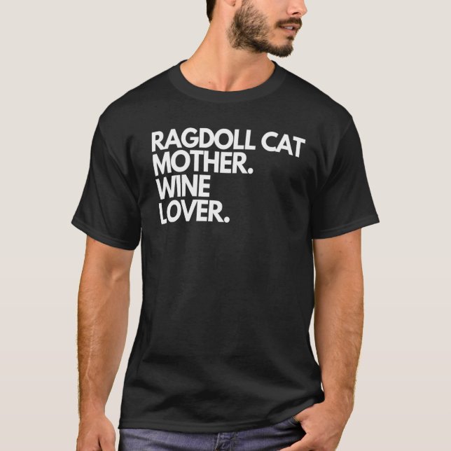 Ragdoll kattmoder vin t shirt (Framsida)