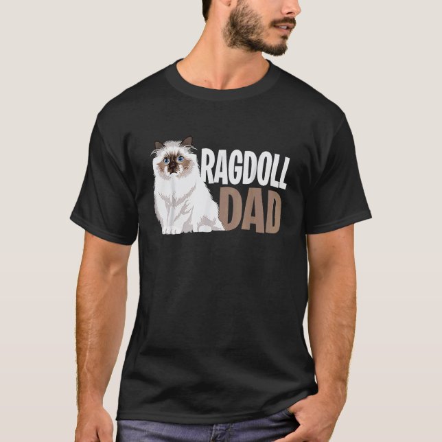 Ragdoll Kattpappa Kattägare T Shirt (Framsida)