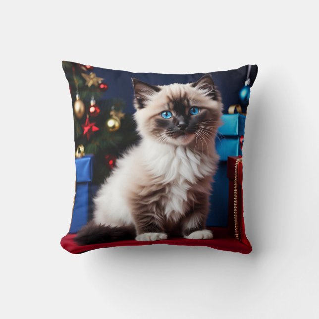 Ragdoll Kitten Julklapp Kudde (Framsida)